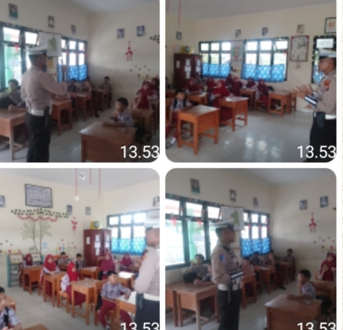 Sat Lantas Polres Pesisir Barat Berikan Edukasi Sadar Tertib Lalu Lintas kepada Anak-Anak