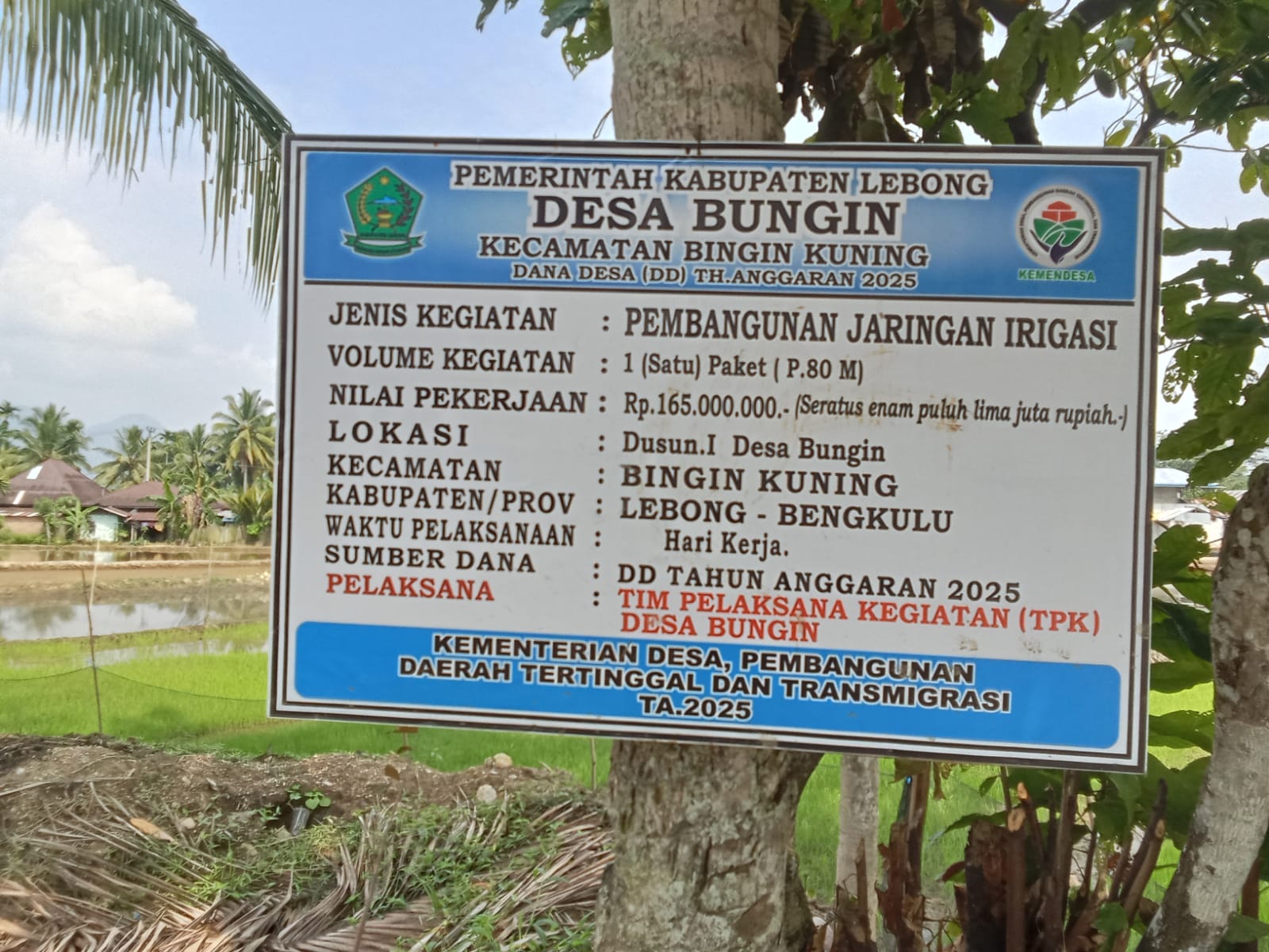 Tembus di Angka 2 Juta Permeternya, Penganggaran Jaringan lrigasi Desa Bungin Diduga Markup 