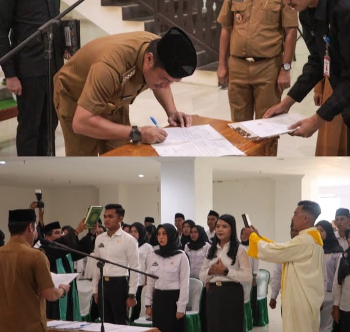 ‎Bupati Pesibar Dedi Irawan Serahkan SK CPNS IPDN dan PPPK