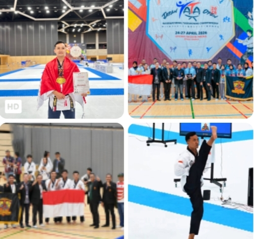 Membanggakan, Personil Polres Pesisir Barat Raih Tiga Medali Emas Dikejuaraan Taekwondo Internasional