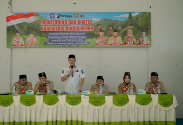 Ketua Mabicab Gerakan Pramuka Pesisir Barat Buka Monitoring Kwartir dan Bimtek