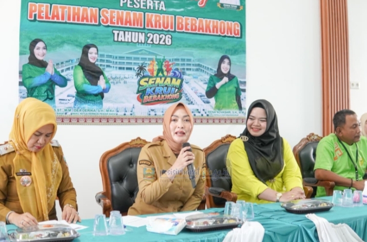 Pelatihan Senam Krui Bebakhong  di Lamban Juang Rawas Dihadiri Staf Ahli Bupati