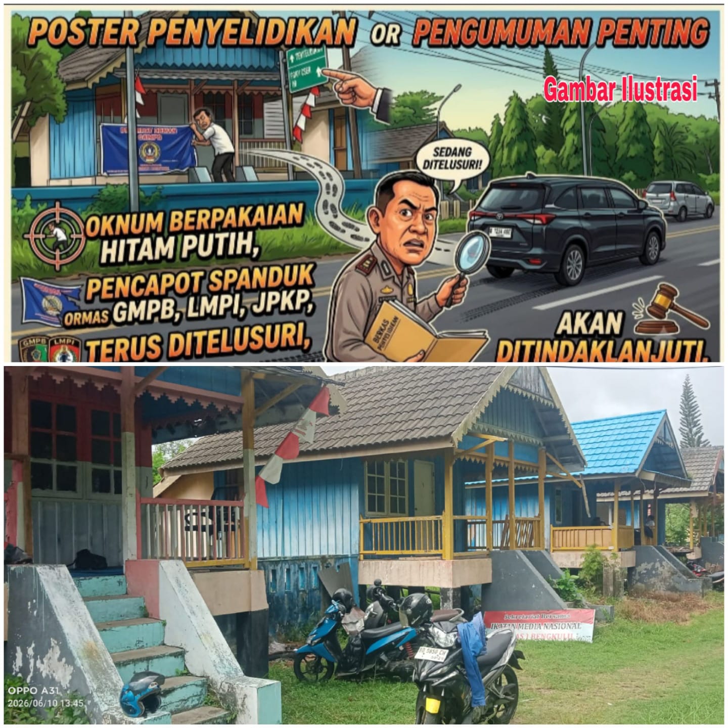 Di Bengkulu, Gedung Markas Gabungan Ormas dan Media Diserang Orang Tak Dikenal
