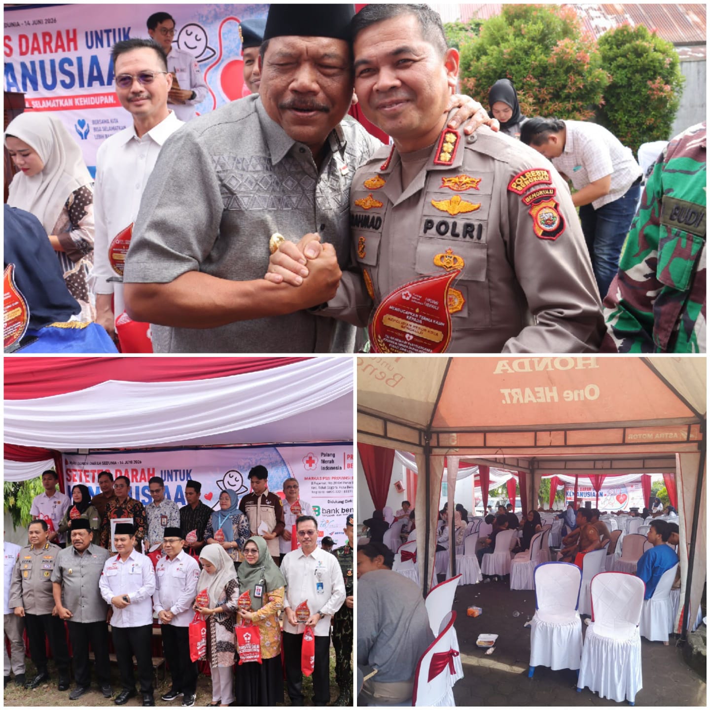 Polresta Bengkulu dan Jajaran  Ikuti dan laksanakan PAM Kegiatan Donor Darah 