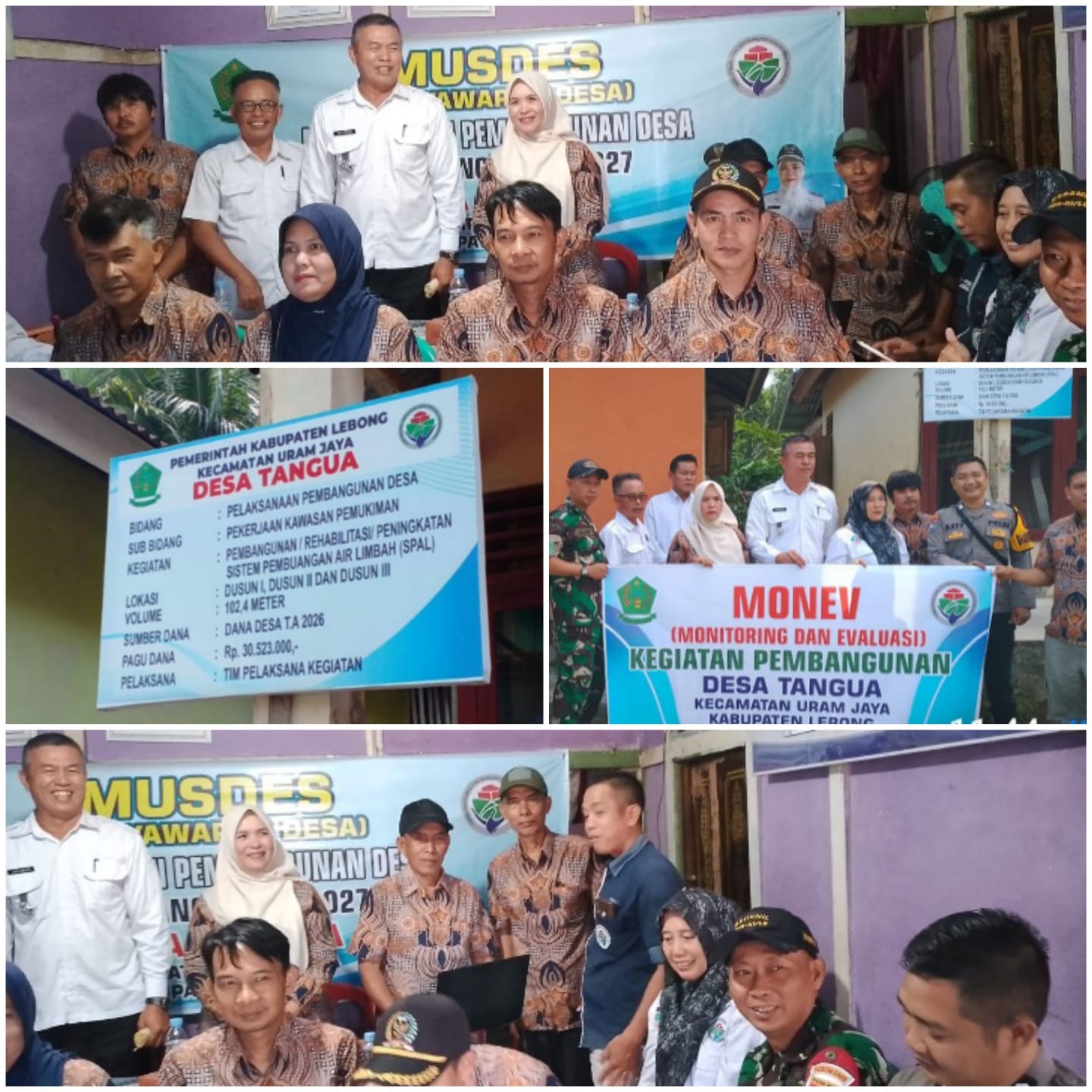 Camat  Uram Jaya Pimpin Monitoring & Evaluasi DD Tahap l Desa  Tangua TA 2026