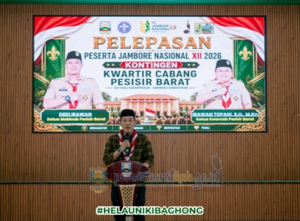 Bupati Lepas Kontingen Pesisir Barat Guna Mengikuti Jamnas XII Tahun 2026