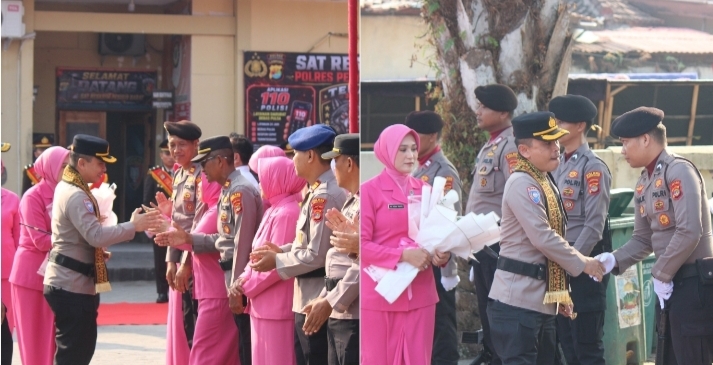 Sambut Kapolres Baru, Polres Pesisir Barat Gelar Parade Penyambutan